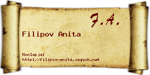 Filipov Anita névjegykártya