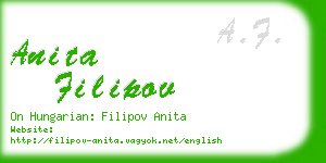 anita filipov business card